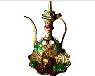 Miniature Arabic Teapot & Matching Trivet - Purchased In Istanbul 1981