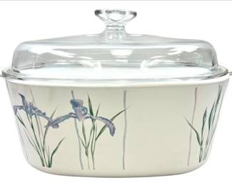 Corningware Extra Large Casserole - Iris Design With Lid