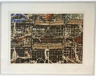 Framed Artisan Photograph - Lobster Traps - By Allen Angelbeck