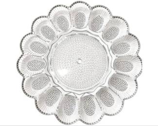 Glass Deviled Egg Serving Plate