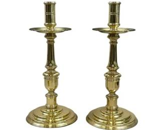 Pair Of Baldwin Solid Brass Candlestick Holders