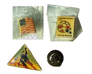 Vintage Souvenir Pins - Includes US Flag And Local CT Pins
