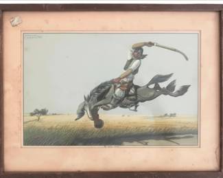 Vintage Collectible Print - Florencio Molina Campos - Notable Argentinian Artist - Framed & Matted
