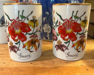 2  Gucci (1970s) toothbrush mug