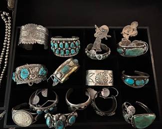 Vintage Navajo turquoise/sterling cuffs