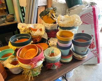 Hand painted sets - Terra cotta pots - New and never used