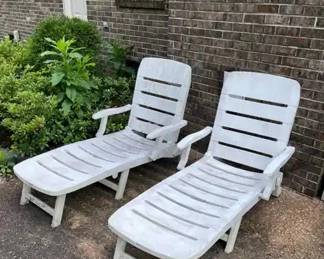 144-PAT: Two Resin Outdoor Recliners