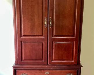 024-MBRUP: Cherry Entertainment Armoire with Storage Drawers