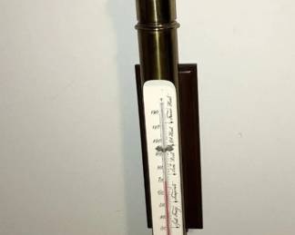 120-MBR: Decorative Old World-Style Brass Wall Thermometer