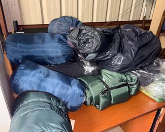 Big group of camping equipment