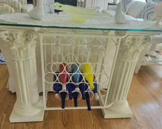 PRESALE - $60 GLASS TOP ROMAN COLUMN WINE RACK
