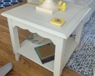 PRESALE - $80 BASSETT 3 DRAWER SOFA/ENTRY TABLE WITH MATCHING $60 END TABLE