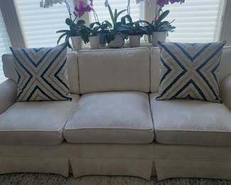 PRESALE - $125 MCM/VINTAGE DOWN/FEATHER WHITE SHELL UPHOLSTERY WITH MATCHING $80 LOVE SEAT
