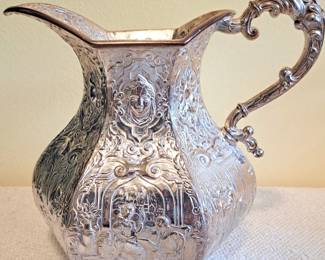 NICE SHEFFIELD ORNATE EMBOSSED WATER PITCHER PLATE