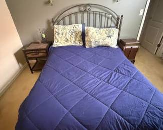 Lutz Double Bed with brass headboard