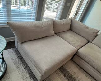 Arhaus Bench Crafted Upholstery Sectional Sofa (28"H x 45"W x 86"L / 28"H x 45"W x 131"L)