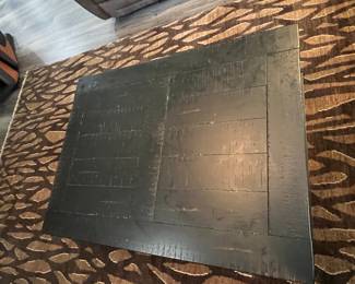 Black Wood Farmhouse Coffee Table (18" H x 54"L x 40" W)