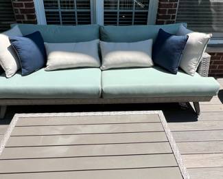 RST Brands Portofino Casual Wicker Sofa with Sunbrella cushions