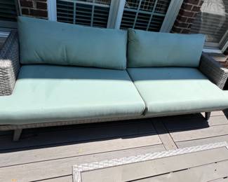 RST Brands Portofino Casual Wicker Sofa with Sunbrella cushions