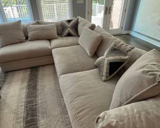 Arhaus Bench Crafted Upholstery Sectional Sofa (28"H x 45"W x 86"L / 28"H x 45"W x 131"L)