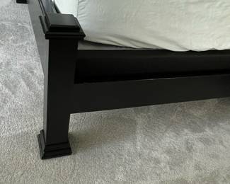 Black Wood Platform Bed Frame with Arched Headboard (The Dump)