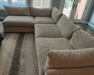 Arhaus Bench Crafted Upholstery Sectional Sofa (28"H x 45"W x 86"L / 28"H x 45"W x 131"L)