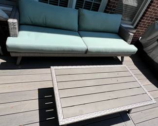 RST Brands Portofino Casual Wicker Sofa with Sunbrella cushions