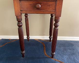 Sheraton Walnut Side Table with Drawer