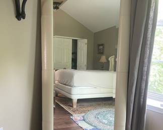 Oversized Upholstered Floor Mirror