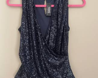 White House Black Market Sequin Wrap Top
