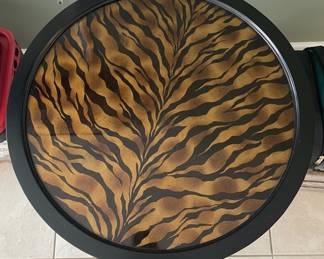 Round Accent Table with Tiger Stripe Inlay