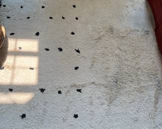 Vintage Moroccan Beni Ourain Style Rug with Black Dots