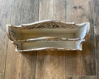 Vintage Italian Florentine Style Carved Wood Letter Holder