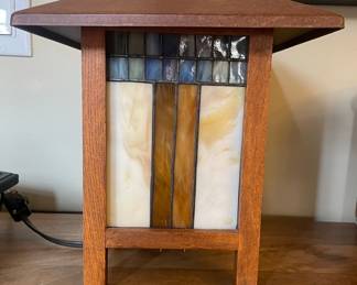 Mission Style Stained Glass Table Lamp - Ragsdale Home Furnishings