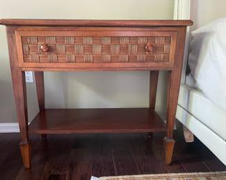 Drexel Heritage Mid-Century Modern Woven Front Nightstand