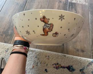 Disney Winnie the Pooh Christmas Serving Bowl