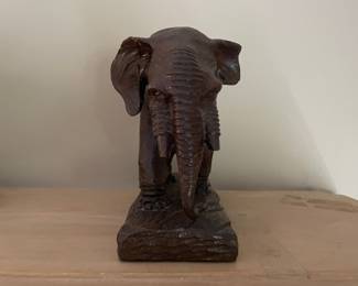 Hand-Carved Wooden Elephant Figurine from Africa