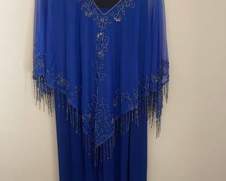 ZARA Pleated Cape Dress with Beading