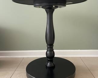 Round Accent Table with Tiger Stripe Inlay