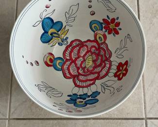 Molly Hatch "Floral Burst" Ceramic Footed Bowl