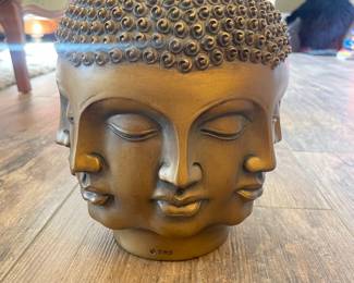 Vintage TMS Four-Faced Buddha Head Planter