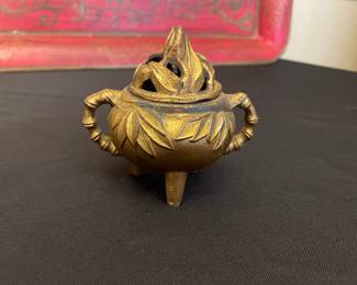 Vintage Vantines Brass Censer with Lid