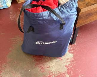inflatable bed and sleeping bag sold together or separate