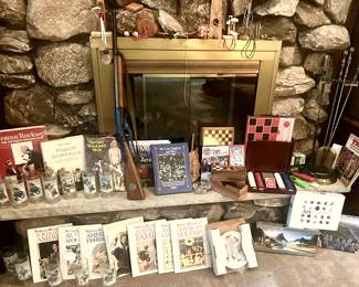Norman Rockwell hard cover books, cook glasses