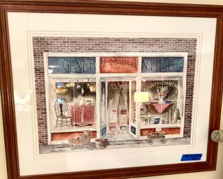 Framed & triple matted country store ftont