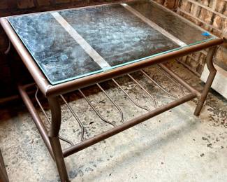 Metal framed indoor outdoor table $20