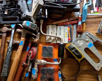 Various hammers, drills, saws…