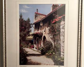 Framed & double matted french farmhouse