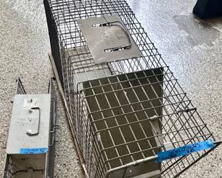 Metal catchers / live traps 11x 23x32” $25; 5x5x17” $15