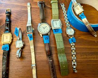 Gucci, Hamilton, Waltham…Ladies vintage watches. 
